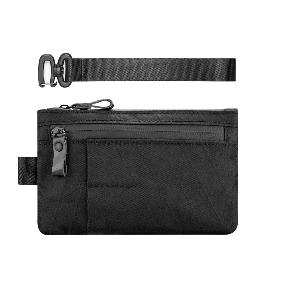 Zip Clutch with Wristband, Passport Holder Zipper Wallet and EDC Carrier - Weatherproof and RFID Blocking - 3 External Slots 