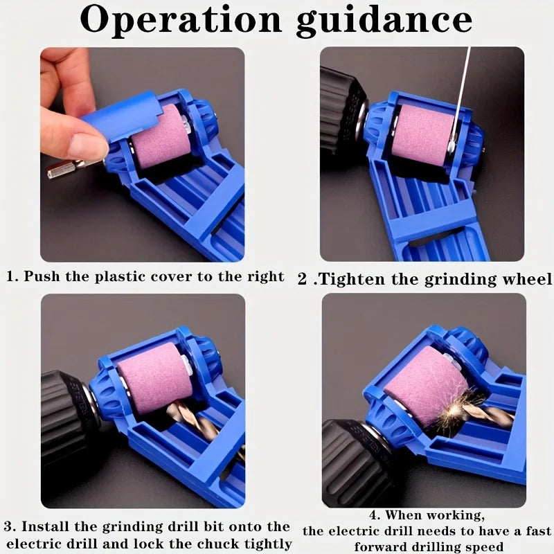 1pc Portable Drill Bit Sharpener With Grinding Wheel For Quick And Easy Sharpening Of Nail Drill Bits, Sharp And Ready