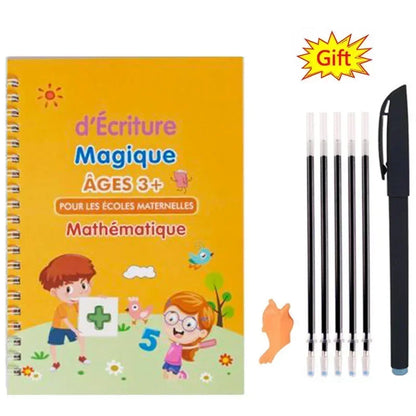 French Magic Copybook Magic Book That Can Be Reused Learn Alphanumeric Drawing Math Writing Children Calligraphy Paperback - 