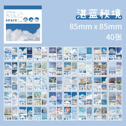 50sheets 50 Patterns Washi Paper Ins Stickers Book Aesthetic Scenery Sticker for Scrapbooking Journals Album Diary DIY Paers 
