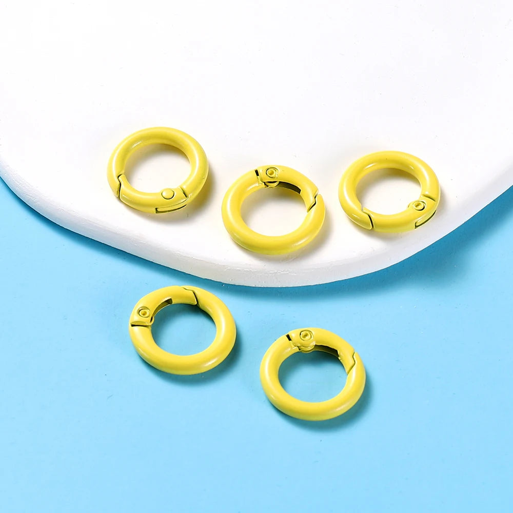 5Pcs/Lot 21 Colors Metal O Ring Spring Clasp Openable Round Carabiner Keychain Clips Hook Dog Chain DIY Jewelry Buckle Connec