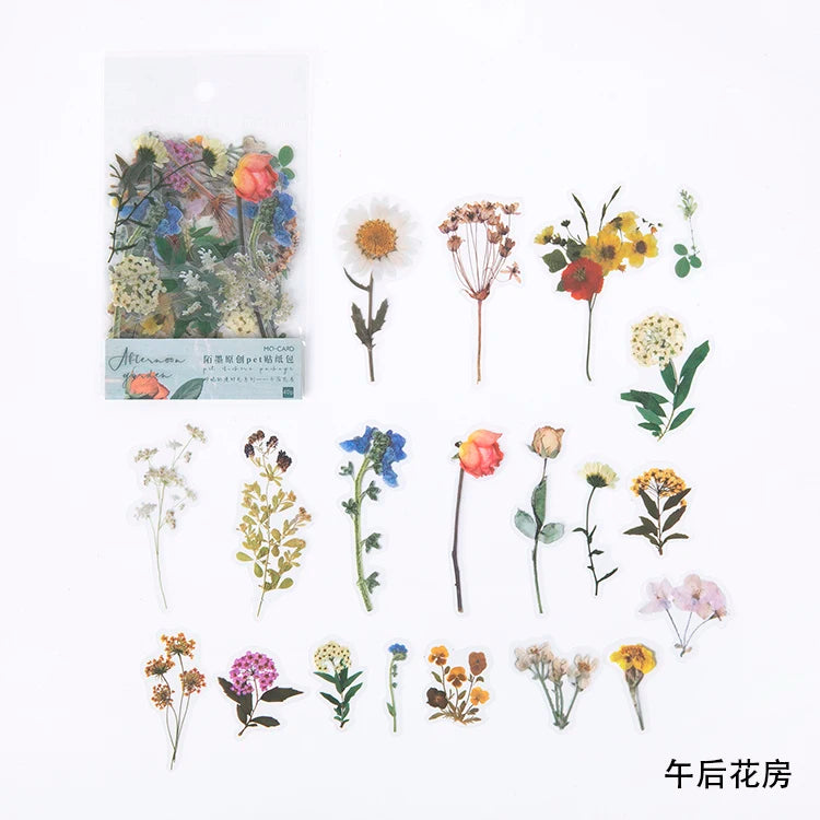 40pcs/bag Vintage Ginkgo leaves flowers PET sticker package DIY diary decoration sticker album scrapbooking