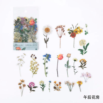 40pcs/bag Vintage Ginkgo leaves flowers PET sticker package DIY diary decoration sticker album scrapbooking - E