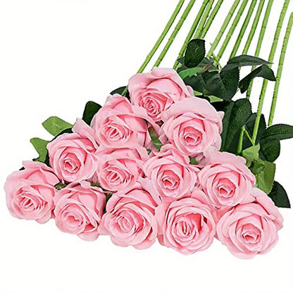 12pcs Realistic Artificial Rose Bouquet for Weddings, Birthdays, and More for Floral Arrangements and Home Decor