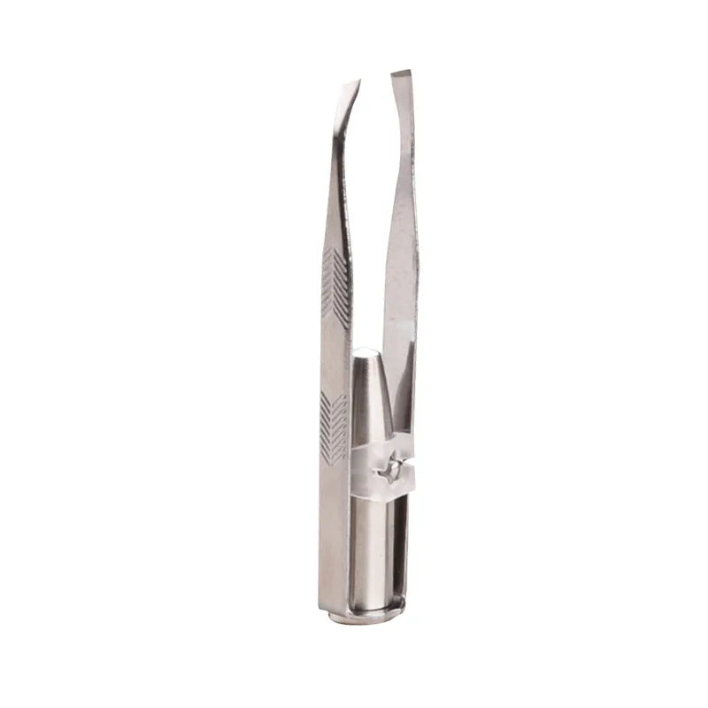 1PC Portable Stainless Steel Eyebrow Tweezer with Smart LED Light - Makeup Removal Tool - Material Reinforced
