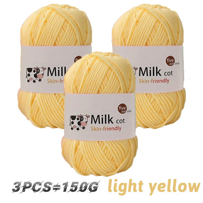 150g milk yarn handmade medium coarse DIY weaving yarn ball for knitting sweaters, hats, scarves and other clothing - 96 ligh