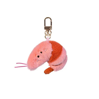 Soft seafood Keychain Lobster Simulation Fluffy abalone lobster clam oyster Keyring Kawaii Cartoon Plush Pendant Birthday Gif