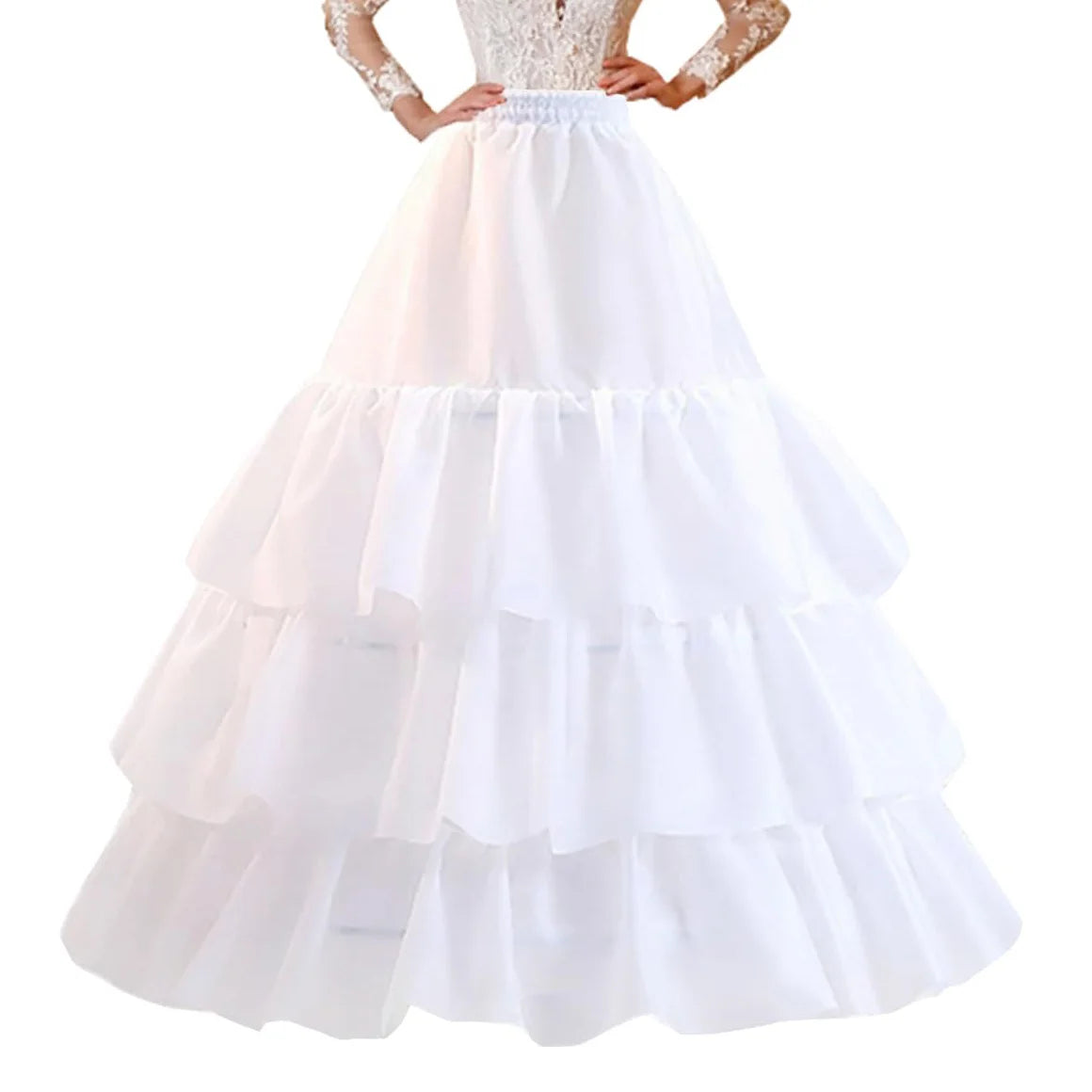 Bridal Wedding Petticoat Underskirt Ball Gown Crinoline Slip Underskirt Bridae Prom Dress Petticoats - 3 Hoops 3 Ruffles