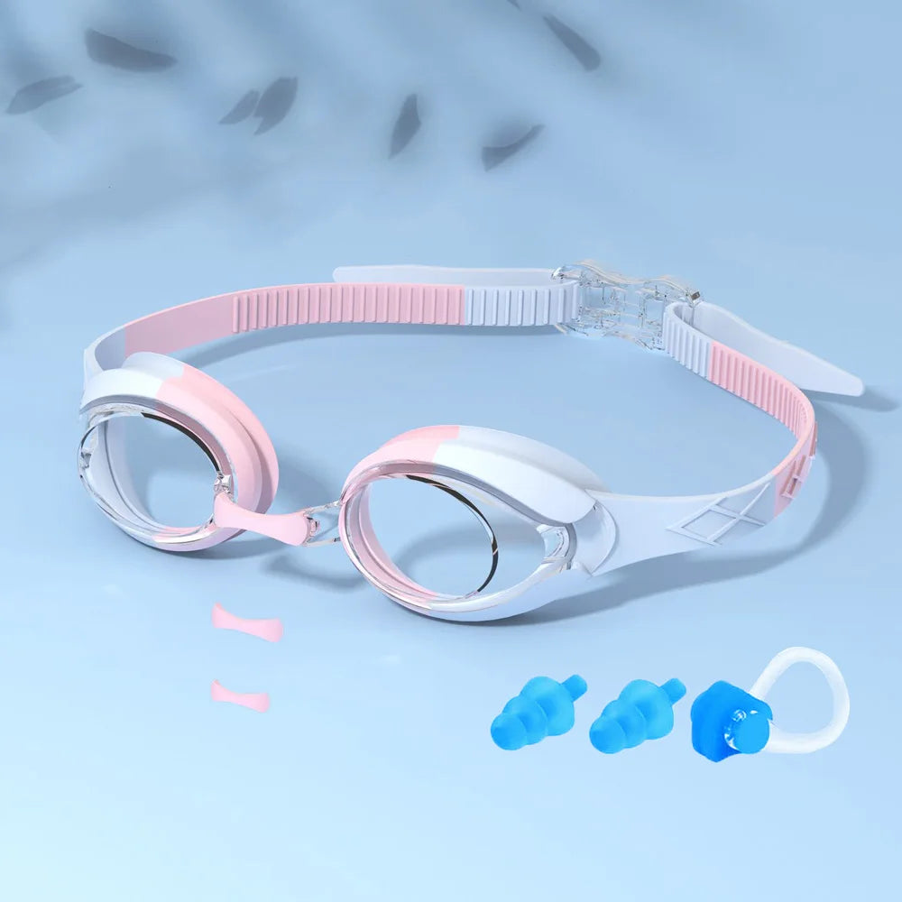 Kids Swimming Goggles Waterproof Swim Eyewear Glasses Anti-fog&Leak Girls Boys Youth Quick Adjustable Strap Age 3-14 Years Ol
