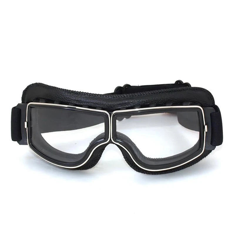 Bicycle Motorcycle Glasses Windproof Motorcycle Helmet Glasses Sunglasses Retro Universal Leather Retro Motorcycle Accessorie
