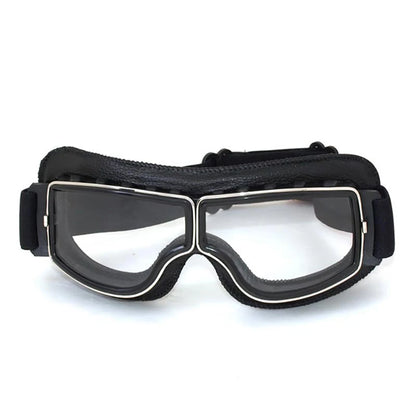 Bicycle Motorcycle Glasses Windproof Motorcycle Helmet Glasses Sunglasses Retro Universal Leather Retro Motorcycle Accessorie