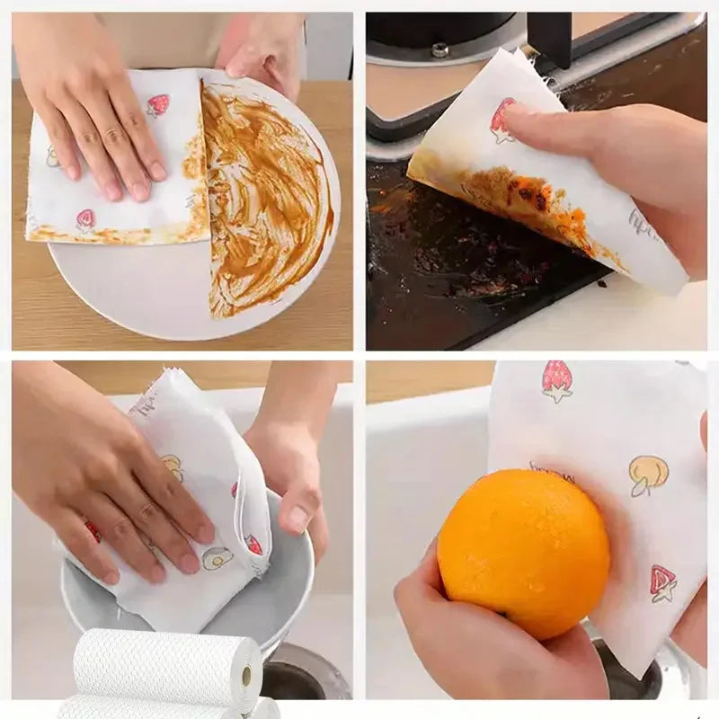400Pcs Washable Kitchen Paper Towels Dual-Purpose Dry & Wet Cleaning Cloth Disposable Dishwashing Paper Cleaning Specialty Pa