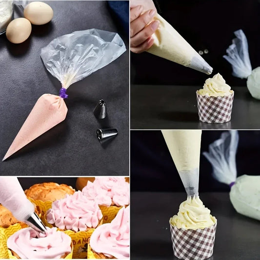 100PCS Disposable Pastry Bags, Extra Strong&Leak-Proof Piping Bags for Cake Decorating,Baking,Icing,and Crafts–Durable&Food S