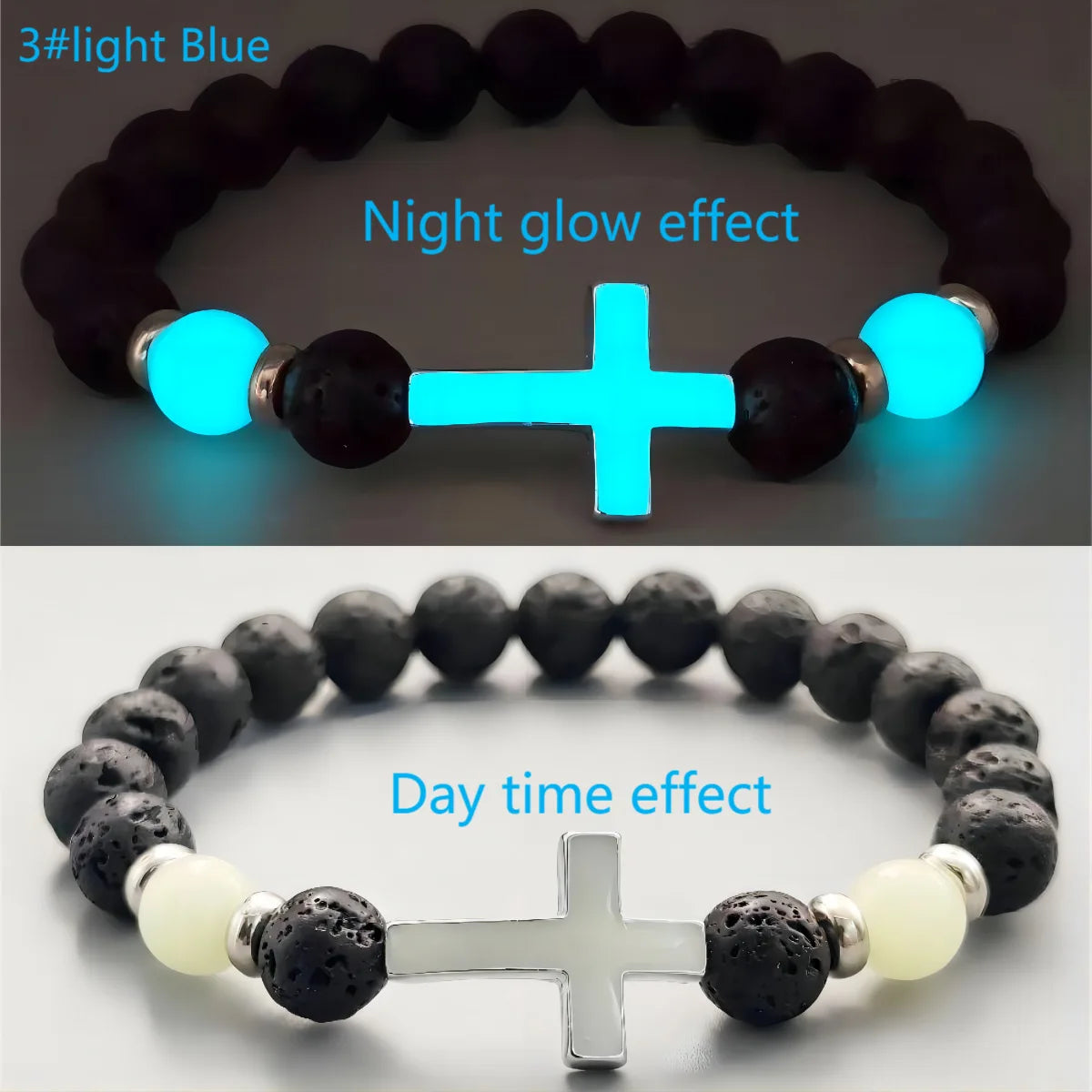 volcanic stone glow-in-the-dark vintage bracelet multi-colored luminous cross bracelet ornaments charm bracelet