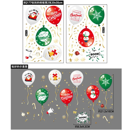 Window Stickers Christmas Decoration for Home New Year Santa Wall Sticker Navidad Gift Festival Party Xmas Window Decor Decal