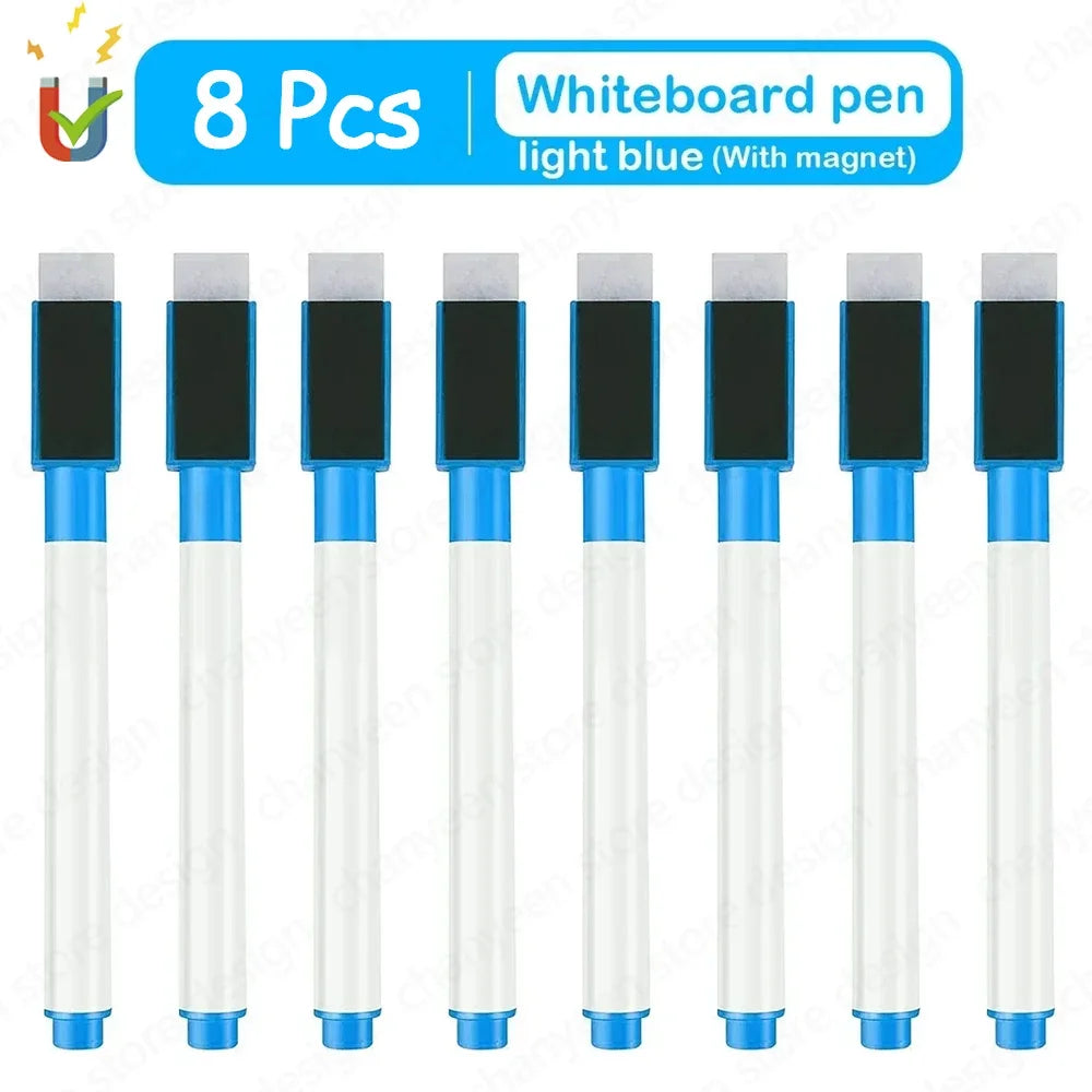 4/8Pcs Magnetic Erasable Whiteboard Pen Color Options Numbering Stationery Office Teaching Supplies for Blackboard Student No