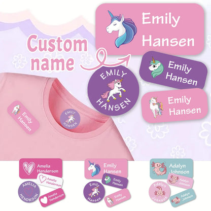 TREES 140PCS Custom Waterproof Name tags Stickers ,cartoon style, nakrjki na ubrania imie，autocollants personnalisés prenom,