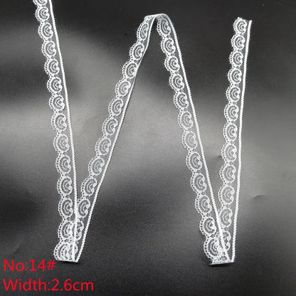 10 Yards 38 Kinds of White Lace Ribbon African Lace Fabric DIY Webbing Decoration Gifts Packing Sewing Clothes Material Craft