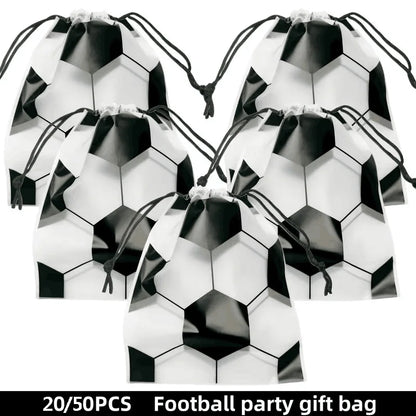 20/50Pcs Soccer Party Drawstring Bag Football Sports Theme Birthday Favors Treat Bag Team Celebration Gift Decoration Supplie