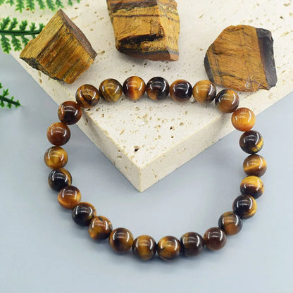 5A Natural Tiger Eye Bracelets Men Women Charm Natural Stone Jewelry Health Protection Soul Healing Couple Crystal Bead Brace