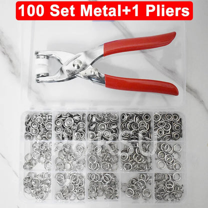 9.5mm Metal Hollow Five-Claw Snap Button For Installing Clothes Bag Sewing And DIY Craft Hand Pliers Tool