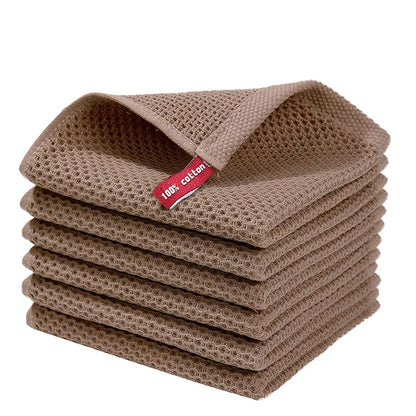Cotton Towel Soft Absorbent Dishcloth Kitchen Dish Rags Honeycomb Breathable Face Wash Towel Household Cleaning Cloth Wash Cl