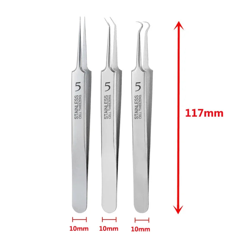 German Ultra-fine No. 5 Cell Pimples Blackhead Clip Tweezers Beauty Salon Special Scraping & Closing Artifact Acne Needle Too