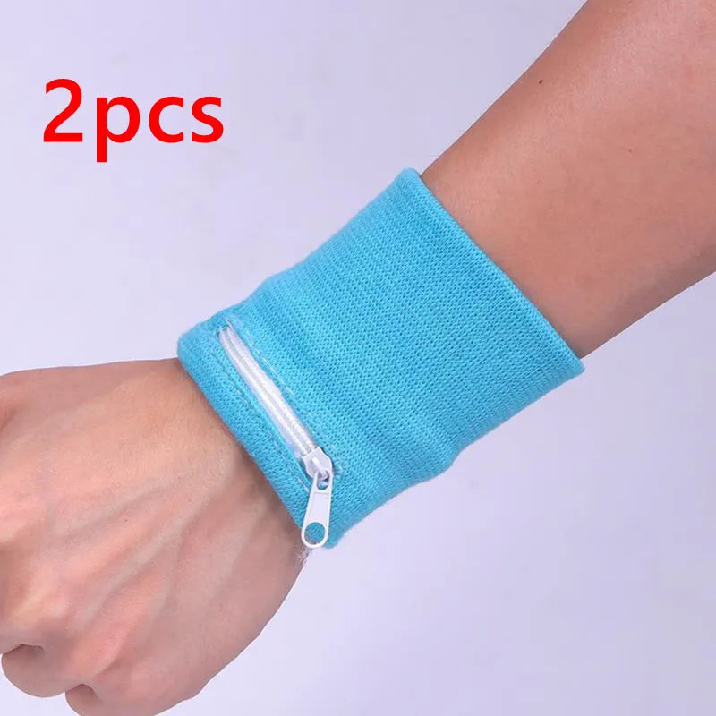 Sports Wristband with Zipper Pouch Running Sports Arm Band Bag For MP3 Key Card Storage Bag Basketball Sweatbands Wristband B
