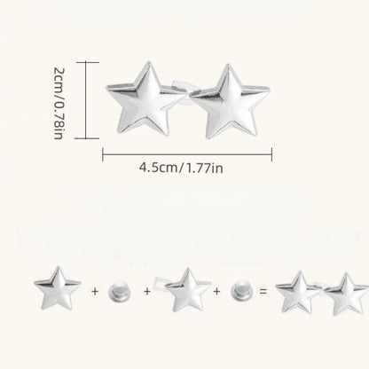 Star Adjustable Jeans Button Clips - Waist Tightener for Pants/Skirts, Universal Fit & Quick Size Adjustment (1 Pair)