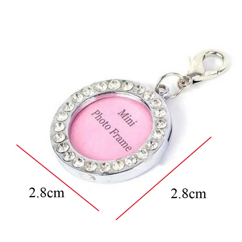 Dog ID Tag Pet Cat Collar Pendant Crystal Photo Frame Bone Heart Dog Tag Handwriting Name Phone Number Address Anti-lost Fash