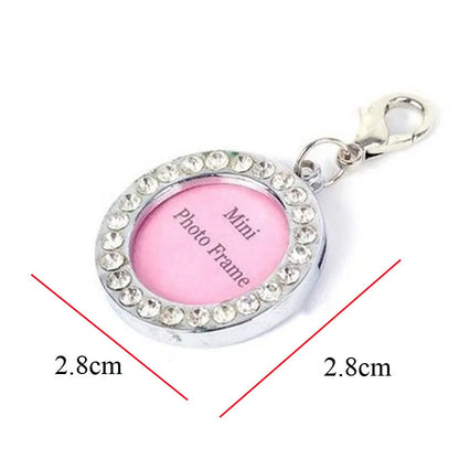 Dog ID Tag Pet Cat Collar Pendant Crystal Photo Frame Bone Heart Dog Tag Handwriting Name Phone Number Address Anti-lost Fash