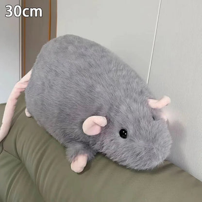 Cute 30/45/90cm Mouse Doll Plush Oversized Flower Branch Rat Doll Cartoon Soft Animal Figure Kids Gift Birthday - Grey-35cm