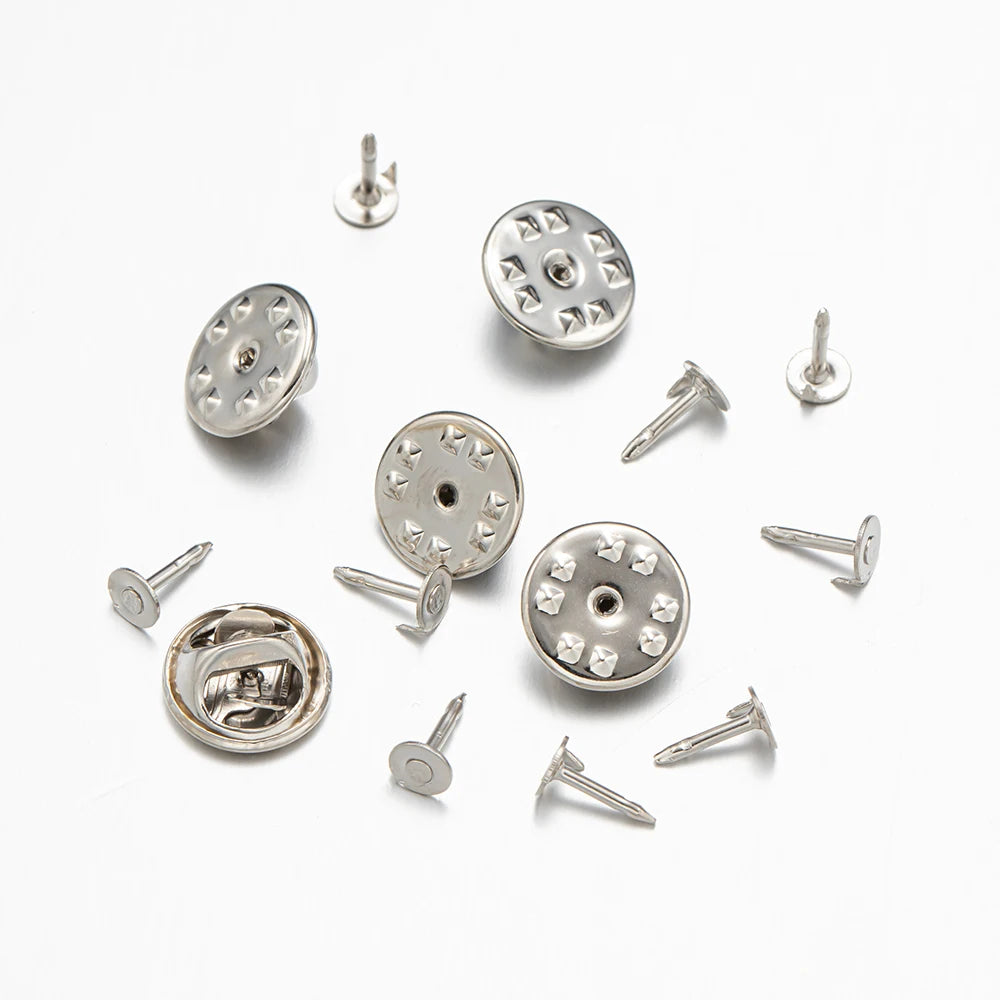 100pc Metal Locking Pin Back Brooch Badge Holder Lapel Base For DIY Jewellery Material Making Supply Craft Accessories Handma