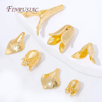 18K Gold Plated Brass Bead Caps,Tassel End Caps For Jewelry Making Findings,DIY Necklaces&Bracelets Accessories