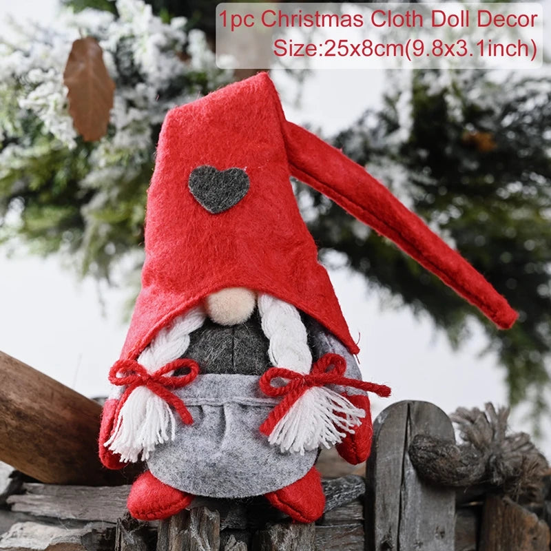 Santa Claus Doll Chirstmas Decorations Home 2025 Decor Table Elk Doll Christmas Ornaments Xmas Navidad Gifts Happy New Year 2