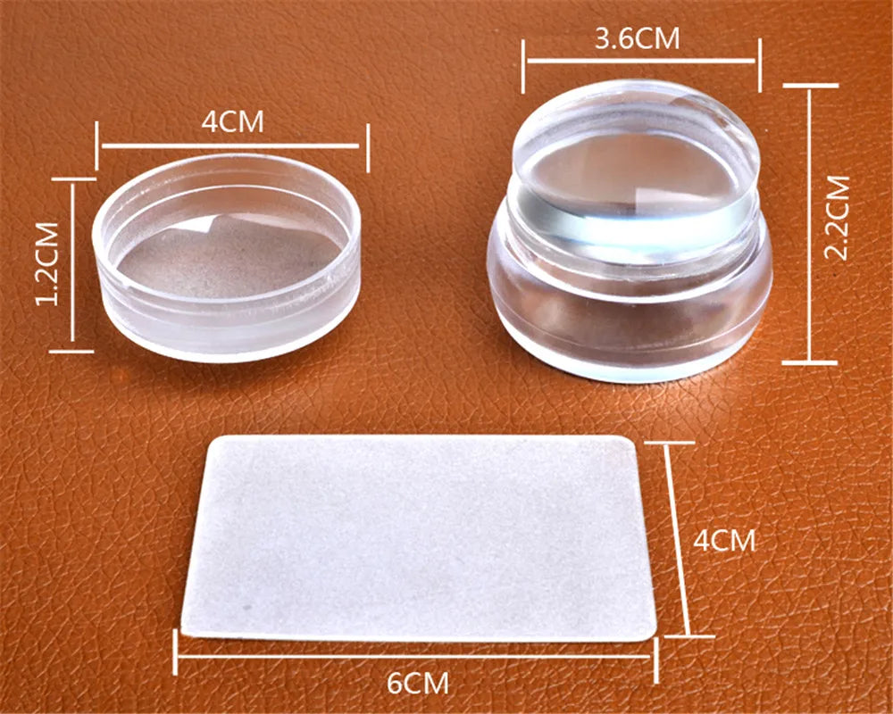 Round Silicone Stamper Transparent Stemple Do Paznokci for Nail Decoration Fashion DIY Stamp for Nails Stamping Art