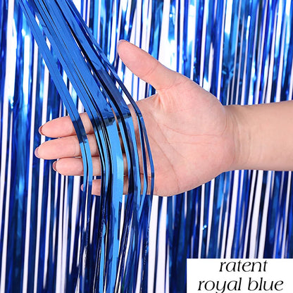 Top Matte Birthday Party Decoration Backdrop Foil Tassel Fringe Curtain Kids Adult Photo Booth Baby Shower Wedding Matte Drap