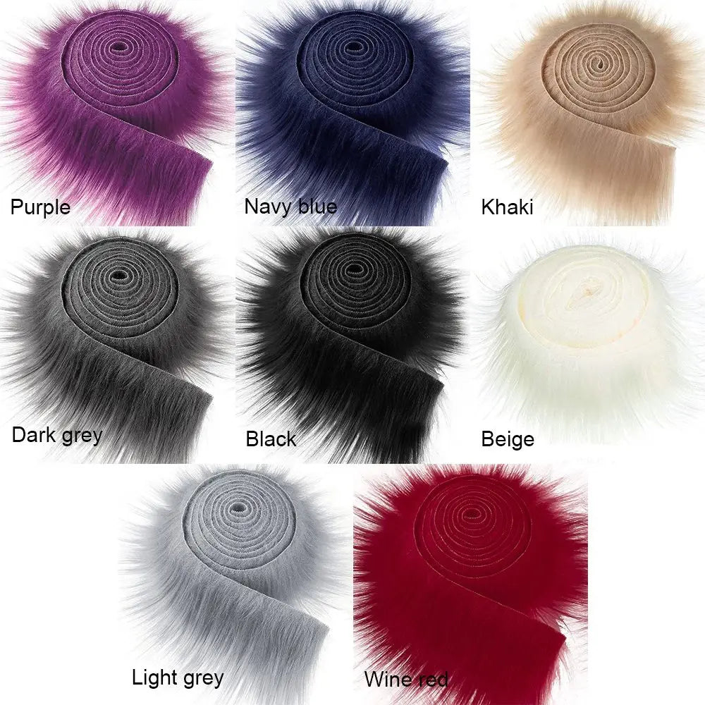1.5M Faux Fur Ribbon Tapes Diy Apparel Sewing Fluffy Trim Trimming Fabric Home Decoration Sewing Costume Plush Fur Stripe Gif