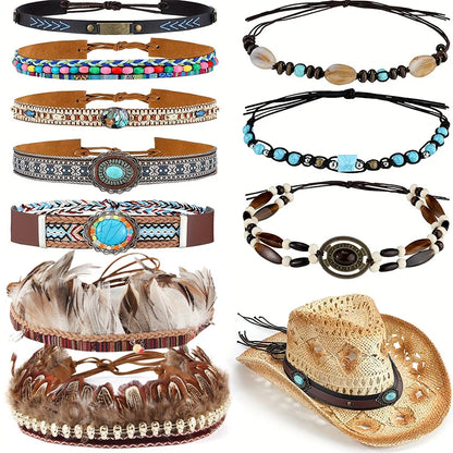 Hat Accessories Ethnic Style Hat Decorative Ribbon Rope DIY Cowboy Hat Lace-up Headband Men's Women's Hat Bands Fashion Decor