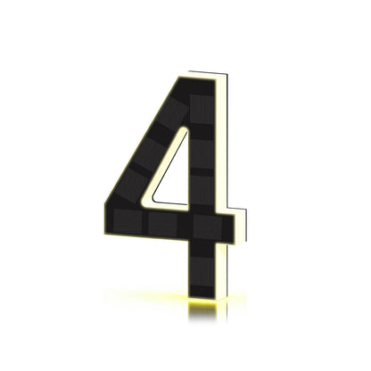 Personalized Solar Powered Address Number Waterproof Modern Address Number for Outside House Light Up Courtyard Hotel Bar - 4