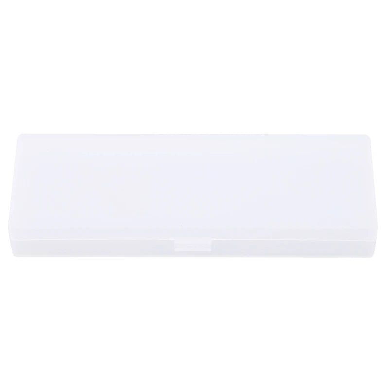 Pencil Cases School Office Simple Matte Transparent Plastic Box Frosted Pink Green White Pens Storage Stationery Supplies - M