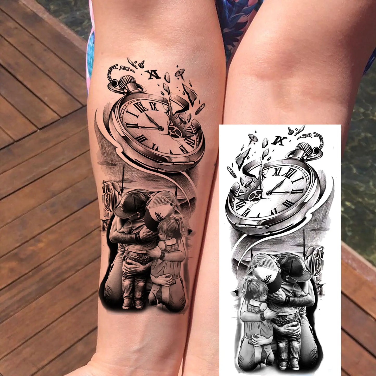 1 Sheet Bless Belief Faith Engraved Temporary Tattoos Family Love Tatoos Waterproof Realistic Fake Tattoo Stickers Long Lasti