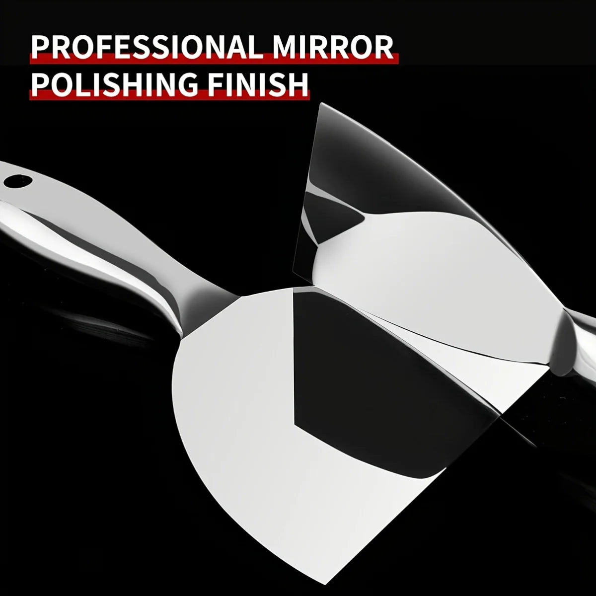 Premium Polished All-Stainless Steel Scraper Tool for Drywall Finishing,Professional Grade Putty Blade for Scraping Paint