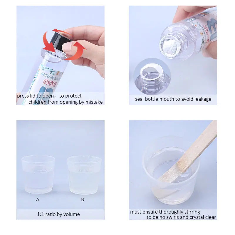 1:1 Clear Epoxy Resin Crystal Clear Art Resin Epoxy 2 Part Epoxy Casting Resin Kit with Measuring Cups, Stick, Silicone Glove