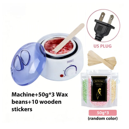 200CC Wax Heater Warmer Hair Removal Machine For Hand Foot Body SPA Epilator Paraffin Wax Pot +Wax Beans + Wood Sticks