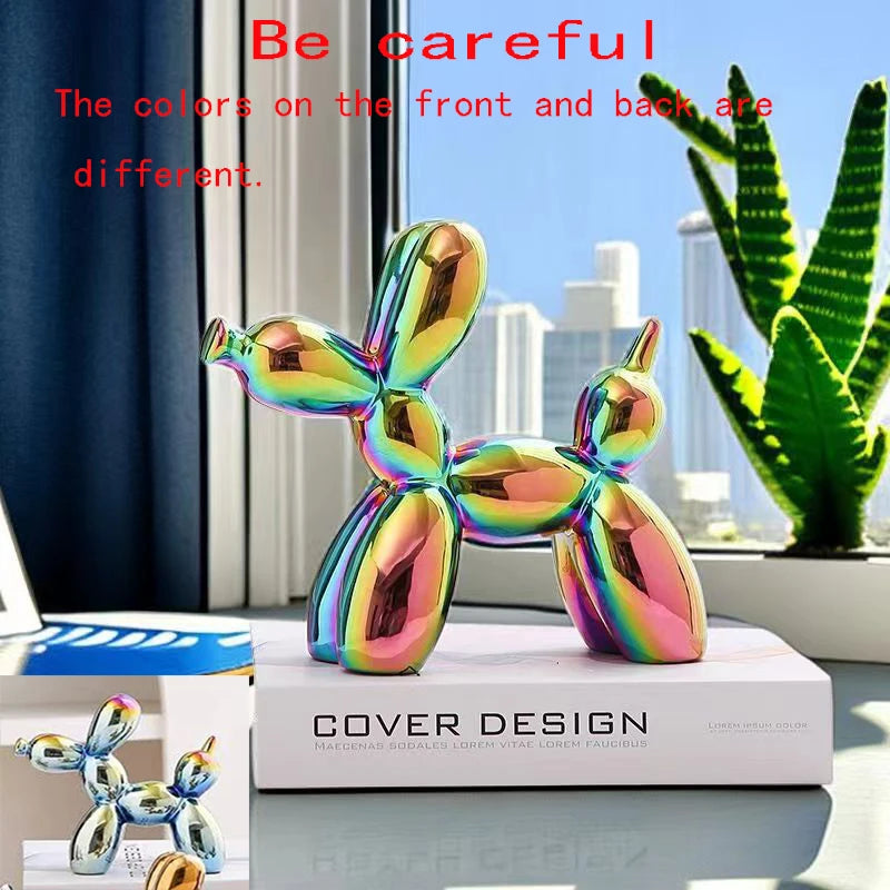 Ceramics Balloon Dog Sculpture Home Decor Room Decoration Accessories Office Nordic Animal Decorative Sculptures Figurinesnee