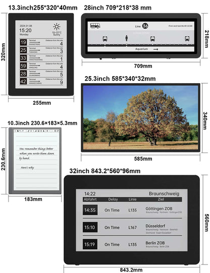 Customizable Remote Content Wall-Mounted E-Paper Advertisement Video Display for Outdoor Use Shopping Malls Retail Stores