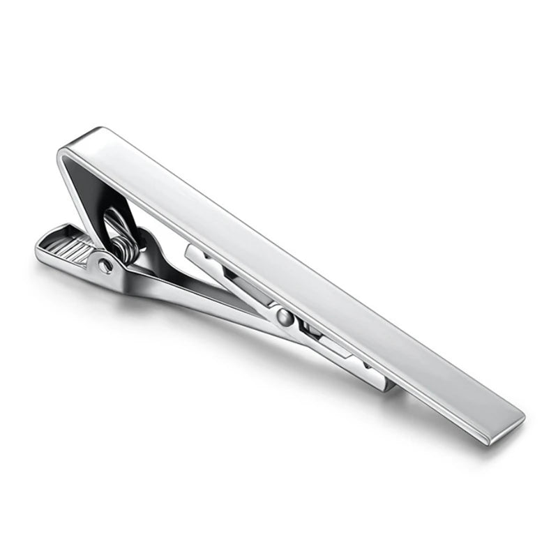 Tie Clip Necktie Accessories Fashion Style Ties for Men Metal Tone Simple Bar Clasp Practical Clasp Tie Pin for Mens Collar C
