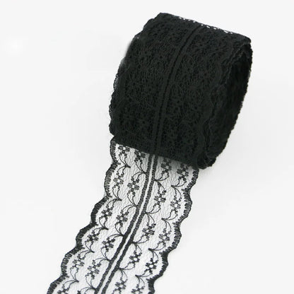 (10 yards/roll) Black lace fabric ribbon Webbing Decoration Lovely gift packing Material