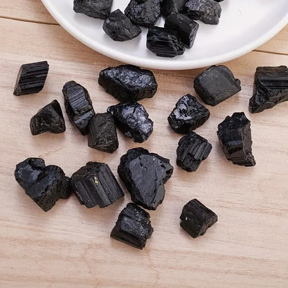100g/bag Natural Black Tourmaline Stones Raw Ore Irregular Crystals Mineral Specimen